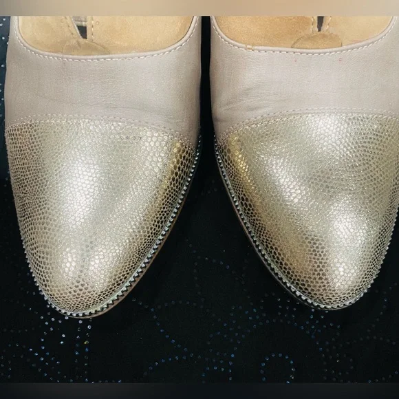 Women’s Tamaris Genuine Suede Leather Slip On Oxford Loafer Metallic Cap Toe 40 - Picture 5 of 7